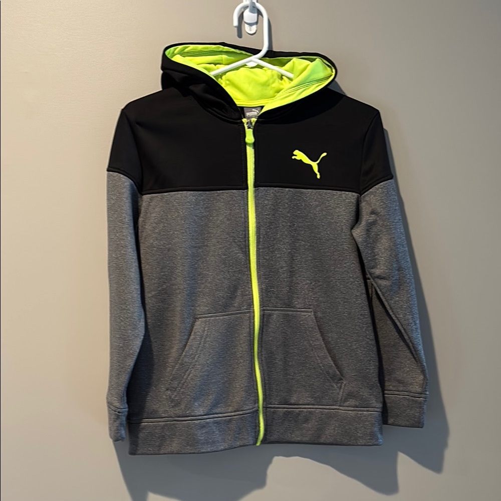 Puma Kids Gray and Black Hoodie